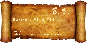 Bokross Vitális névjegykártya